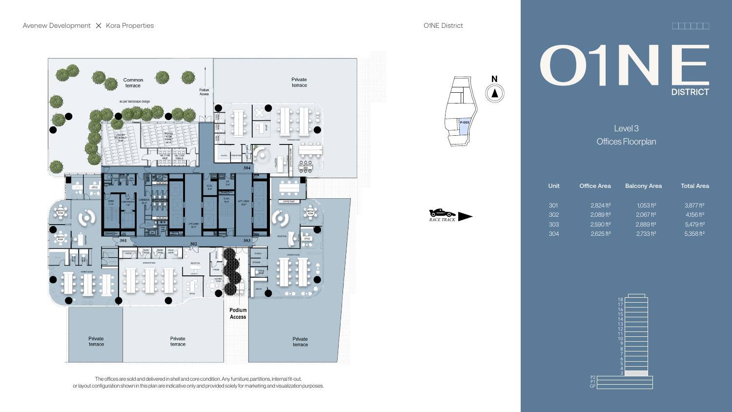 O1NE District floor plan